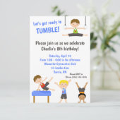 Jongens Gymnastiek Verjaardag Uitnodiging (Staand voorkant)