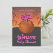 Jongens Halloween Baby Shower Invitations Kaart (Staand voorkant)