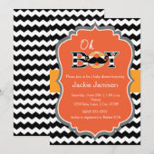 Jongens Halloween Chevron baby shower uitnodiging (Voorkant / Achterkant)