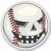 Jongens Halloween Jack O lantaarn honkbalspeler Sticker (Voorkant)