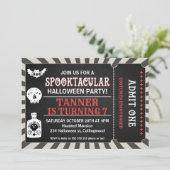 Jongens Halloween Ticket Verjaardag Uitnodiging (Staand voorkant)