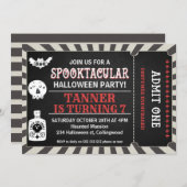 Jongens Halloween Ticket Verjaardag Uitnodiging (Voorkant / Achterkant)