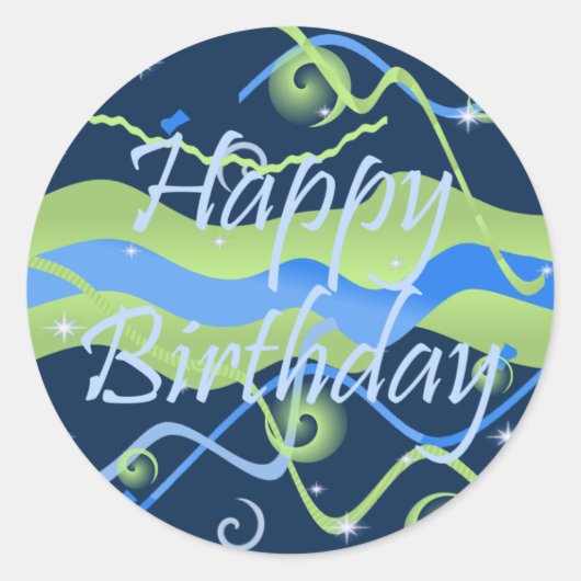 Jongen's Happy Birthday Stickers (Voorkant)