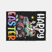 Jongens Happy Easter Monster Truck Easter Eggs Bun Fleece Deken (Voorkant (Horizontaal))