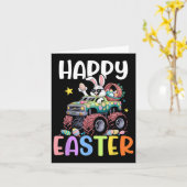 Jongens Happy Easter Monster Truck Easter Eggs Bun Kaart (Gele Bloem)