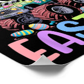 Jongens Happy Easter Monster Truck Easter Eggs Bun Poster (Hoek)