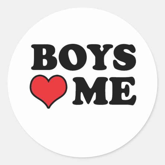 JONGENS HEBBEN VAN ME GEHOUDEN RONDE STICKER (Voorkant)