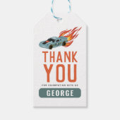 Jongens Heet Auto Verjaardag | Favoriet Koele Vlam Cadeaulabel (Voorkant)