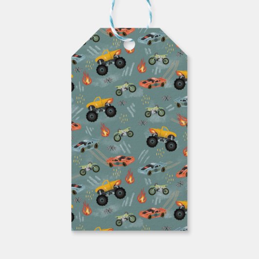 Jongens Heet Auto Verjaardag | Favoriet Koele Vlam Cadeaulabel (Achterkant)