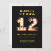 Jongens Heldere lichten 12e verjaardag uitnodiging (Voorkant)