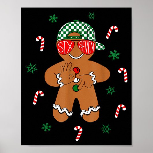 Jongens Heren Kerstmis 6 7 Peperkoek Grappig Meme Poster (Voorkant)