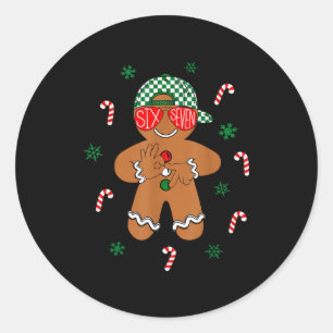 Jongens Heren Kerstmis 6 7 Peperkoek Grappig Meme Ronde Sticker