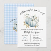 Jongens Herfst Kleine Pompoen Foliage Baby shower Kaart (Voorkant / Achterkant)