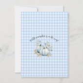 Jongens Herfst Kleine Pompoen Foliage Baby shower Kaart (Achterkant)