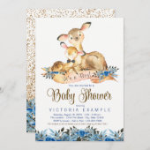 Jongens Herten Baby Douche Uitnodigingen (Voorkant / Achterkant)