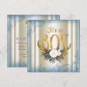 Jongens Herten Gewei Baby Shower Kaart (Voorkant / Achterkant)