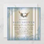 Jongens Herten Gewei Baby Shower Kaart (Achterkant)