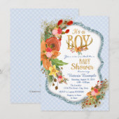 Jongens Herten Gewei Baby Shower Kaart (Voorkant / Achterkant)