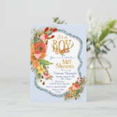 Jongens Herten Gewei Baby Shower Kaart (Staand voorkant)