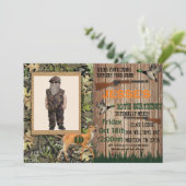 Jongens Herten Jacht Verjaardag Uitnodiging (Staand voorkant)