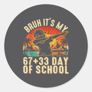 Jongens, het is mijn 67 33 dagen tot school Jongen Ronde Sticker