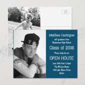 Jongens High School Afstuderen Foto-uitnodigingen Uitnodiging Briefkaart (Voorkant / Achterkant)