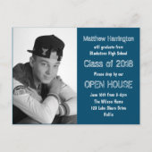 Jongens High School Afstuderen Foto-uitnodigingen Uitnodiging Briefkaart (Voorkant)