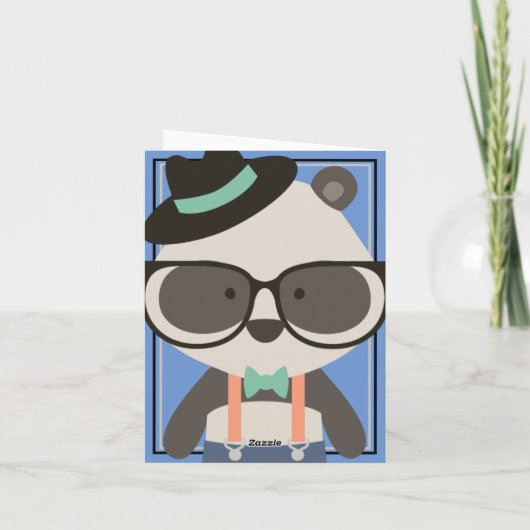 Jongens Hipster Mister Panda Beer Verjaardag (Achterkant)