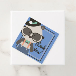 Jongens Hipster Mister Panda Beer Verjaardag Bedankjes Labels