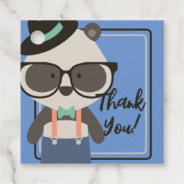 Jongens Hipster Mister Panda Beer Verjaardag Bedankjes Labels