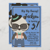 Jongens Hipster Mister Panda Beer Verjaardag Kaart (Voorkant / Achterkant)