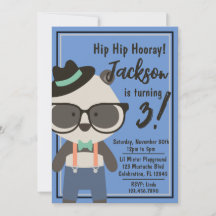 Jongens Hipster Mister Panda Beer Verjaardag