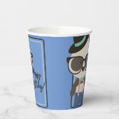 Jongens Hipster Mister Panda Beer Verjaardag Papieren Bekers (Links)