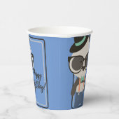 Jongens Hipster Mister Panda Beer Verjaardag Papieren Bekers (Rechts)