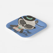 Jongens Hipster Mister Panda Beer Verjaardag Papieren Bordje (Gebogen)