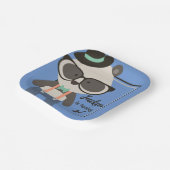 Jongens Hipster Mister Panda Beer Verjaardag Papieren Bordje (Gebogen)