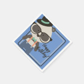 Jongens Hipster Mister Panda Beer Verjaardag Servet (Hoek)