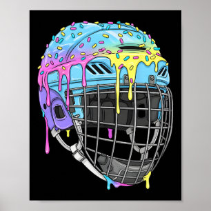Jongens Hockey Helm Ijsje Drip Voor Hockey Speler Poster