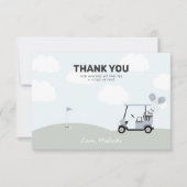 Jongens Hole-in-One Golf 1e verjaardag Bedankkaart (Voorkant)