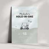 Jongens Hole-in-One Golf 1e verjaardag Kaart