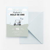 Jongens Hole-in-One Golf 1e verjaardag Kaart