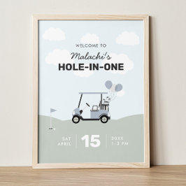 Jongens 'Hole-in-One Golf 1e verjaardag welkomstbo Poster