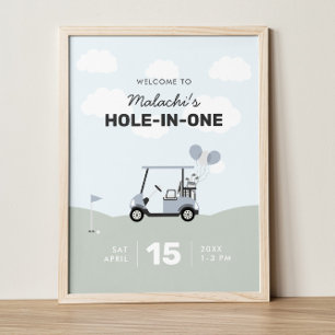 Jongens 'Hole-in-One Golf 1e verjaardag welkomstbo Poster