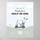 Jongens 'Hole-in-One Golf 1e verjaardag welkomstbo Poster (Voorkant)