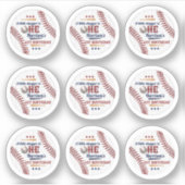 Jongens Honkbal 1e Verjaardag kleine 0.75" sticker (Voorkant)