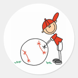 Jongens honkbal aanpassen ronde sticker