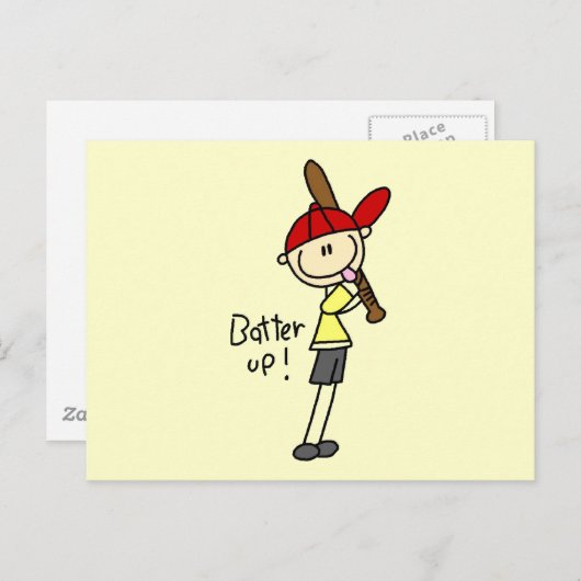 Jongens Honkbal Batter Up Tshirts en geschenken Briefkaart (Voorkant / Achterkant)