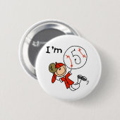 Jongens honkbal ik ben 5 ronde button 5,7 cm (Voorkant /achterkant)