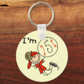 Jongens honkbal Ik ben 5 Tshirts en Gifts Sleutelhanger (Voorkant)