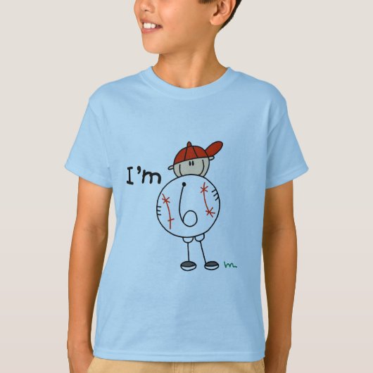 Jongens honkbal Ik ben 6 Tshirts en Gifts (Voorkant)